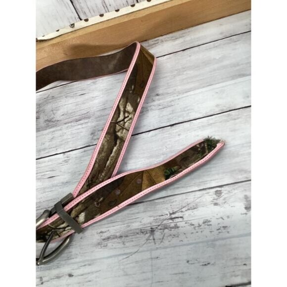 Brown/Pink Leather Camouflage Belts for Women S/M - Picture 2 of 3